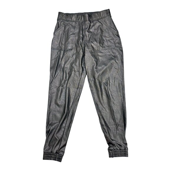 Spanx Noir Black Leather Like Pocket Jogger Pants - Picture 5 of 10